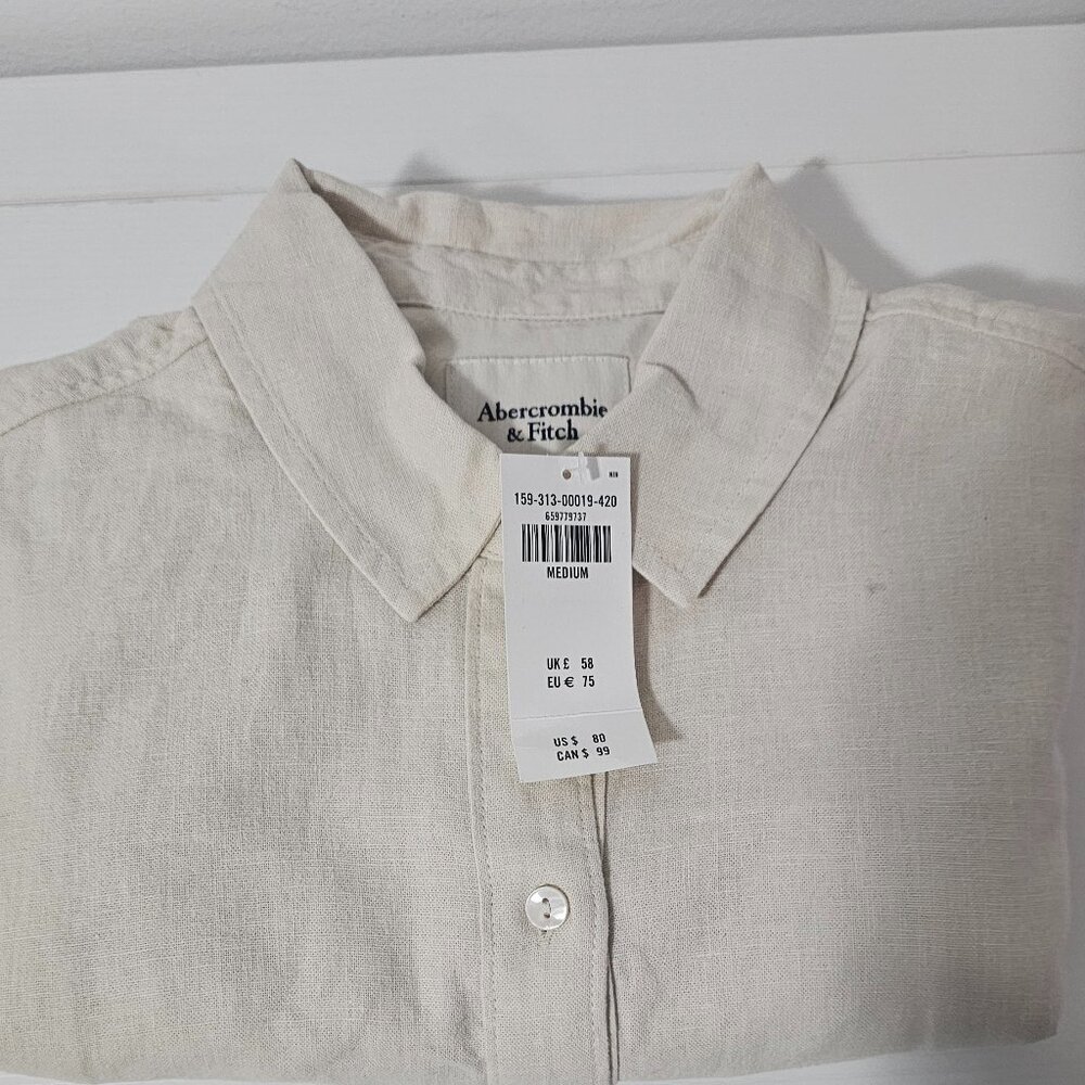 Abercrombie & Fitch Linen-Blend Utility Romper beige Size M - 159-313-00019-420 - Picture 8 of 8